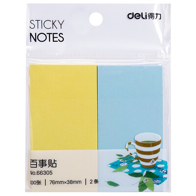 

Deli deli 100 sheets of 2 color notes notes post-it Pepsi easy to post 66305