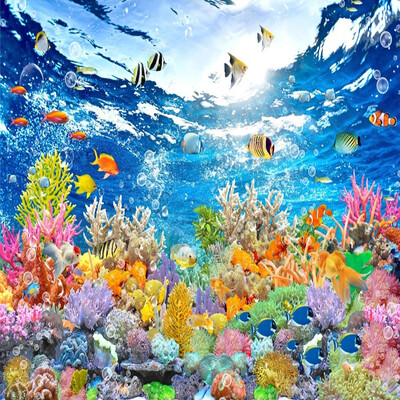 

HD Underwater World 3D Mural Wallpaper Living Room Kids Bedroom Backdrop Wall Painting Fresco Non-Woven Papel De Parede Sala 3 D