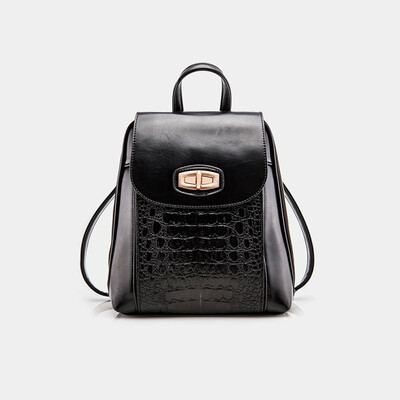 

Aliwillam® 2016 New Women's Fashion Backpack Korean Style School Bags for girls crocodile pattern PU Leather shoulder bag