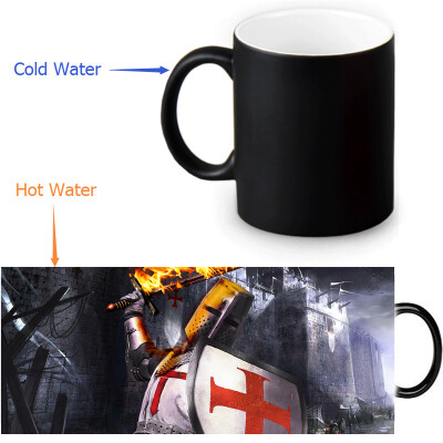 

The Knights Templar 350ml/12oz Heat Reveal Mug Color Change Coffee Cup Sensitive Morphing Mugs Magic Mug Milk Tea Cups