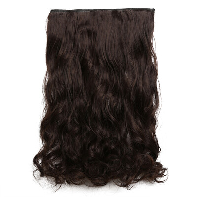 

Rhyme 23" Light Brown Full Head One Piece Curly Wave Hair Extensions 5clips Clips in Synthetic Wig Pieces for GirlWoman