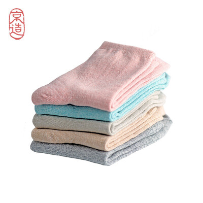 

Beijing made 5 pairs of tube socks womens socks ladies sweat-absorbent breathable casual cotton socks macarons fashion simple socks