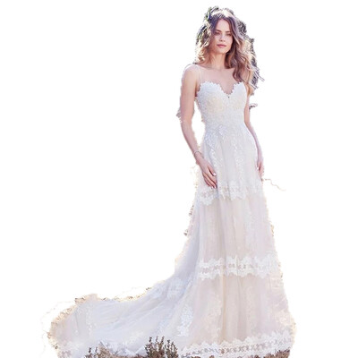 

Seaside Travel Wedding A Line Light Wedding Dress