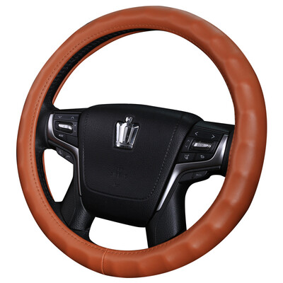 

Antarctic Nanjiren leather car steering wheel cover car handle leather set of four seasons general business brown
