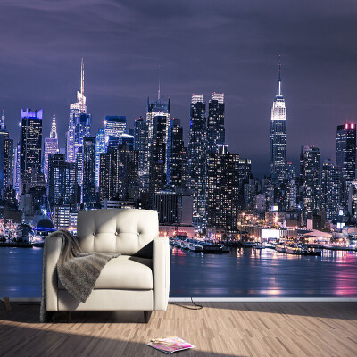 

Custom 3D Non-woven Wallpaper Modern New York City Night View Living Room TV Background Wall Decor Mural Wallpapers 3D Parede