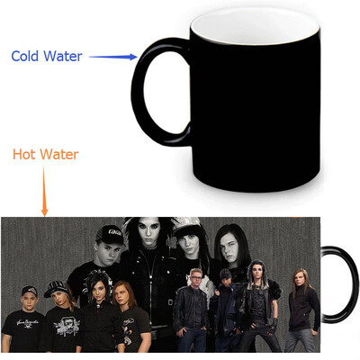 

Tokio Hotel 350ml / 12oz Heat Reveal Mug Color Change Чашка кофе Чувствительные морфинговые кружки Волшебная чашка для чайных чашек