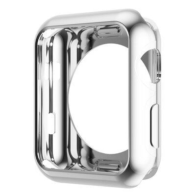 

BIAZE Apple Watch iwatch Plating Cover Frame All-inclusive Anti-fall Soft Shell for apple watch32 Universal 42mm-JK348 Silver