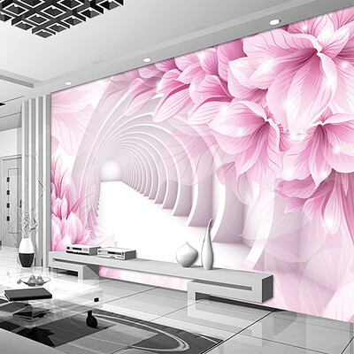 

Пользовательские обои 3D Mural Creative Современный Абстрактный Художественный Розовый Цветок Белый Коридор Настенная роспись Спальня Телевизор Фон Обои на стене