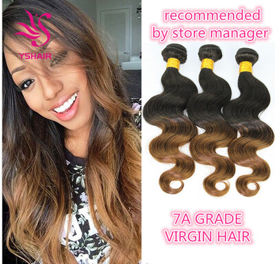 

Brazilian Virgin Hair Body Wave 3 Bundles Ombre Hair Extensions color T1b27 Brazilian Body Wave Unprocessed Human Hair Weave