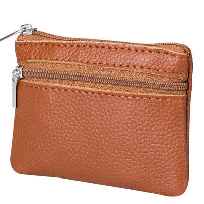 

Women Genuine Real Leather Small Coin Card Key Ring Wallet Pouch Mini Purse