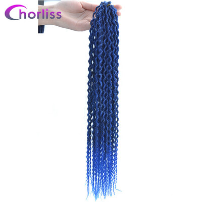 

Chorliss Curly Crochet Hair 20Inch Bohemian Crochet Braids Low Temperature Fiber Ombre Synthetic Braiding Bulk Hair 80g Pack