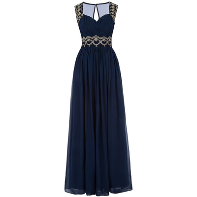 

CAZDZY Straps Appliques A Line Evening Dress