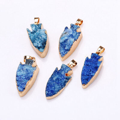 

Yumten Crystal Pendant Anchor Charms Природные позолоченные Геодезические кластеры Бусины Ожерелье Прекрасные ювелирные изделия По