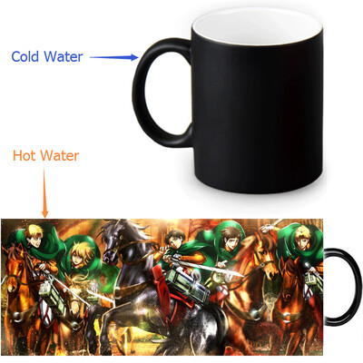

Attack on Titan 350ml12oz Heat Reveal Mug Color Change Coffee Cup Sensitive Morphing Mugs Magic Mug Milk Tea Cups