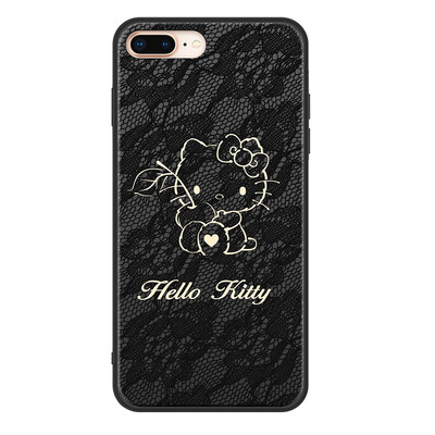 

Hello Kitty Apple 87Plus Mobile Shell iPhone87Plus All-inclusive Creative Lace Soft shell Smart Black