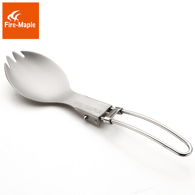 

Fire Maple FIRE-MAPLE FMT-T10 Camping Folding Titanium Fork Spoon Portable Collapsible Outdoor Camping Wild Titanium Tableware