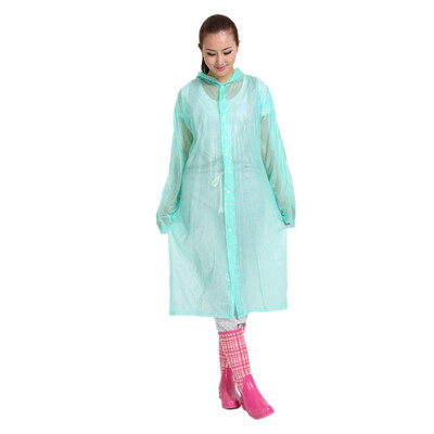 

Bovnik translucent scrubs adult raincoats poncho male ladies long hat with non-disposable raincoat green
