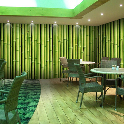 

Custom photo wallpaper large murals bamboo garden wallpaper KTV bar restaurant coffee shop wallpaper mural