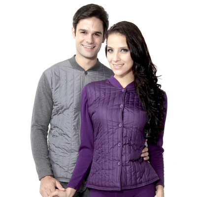 

Antarctic people warm underwear men&women feather silk cardigan gold cashmere warm armor mother plus large plus velvet thickening youth middle-aged thermal underwear set NY9211 female purple