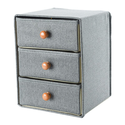 

NetEase carefully selected black pineapple drawer storage cabinet three-layer drawer type foldable three grid pull clothes debris storage cabinet locker dark green