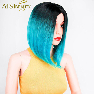 

Is a wig SyntheticWig Short Ombre Wigs for Women Grey&Pink Straight Hair Bob Style