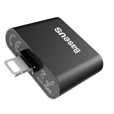 

BASEUS Dual 2 Lightning Adapter Charge Headphone Audio Splitter Double IP Socket or iPhone X 7 8 Plus ChargingTransfer dataCall