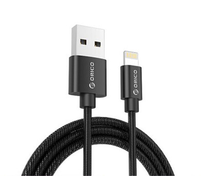 

ORICO (ORICO) LTD-10 Apple, 6S ​​/ 5S / 7plus iPhone зарядки линии передачи данных кабель для зарядки кабель излучающие интеллектуальный дисплей телефона зарядный кабель 1 метр черный плетеный