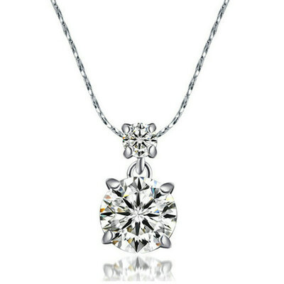

Yoursfs® 18K White Gold Plated Simulated Diamond Pandent Statement Ожерелье Использование австрийских ювелирных изделий из кристалла