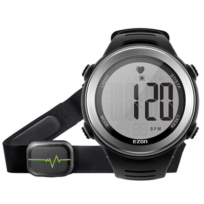 

EZON T007 Heart Rate Monitor Digital Watch Stopwatch Running Watch Men Sports Watches with Chest Strap