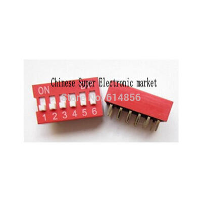 

100pcs 6P 6 Position DIP Switch 254mm Pitch 2 Row 12 Pin
