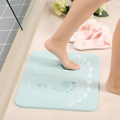 

Suya diatom mud diatom bathroom absorbent mats bathroom quick dry mat pad 35 45cm 1034-003 green feet