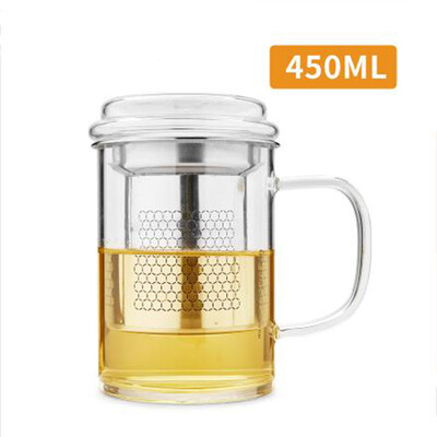 

Lilac glass office Cup Cup belt cover male and female thickened belt filter cup tea cup package