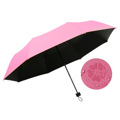 

Cmon water bloom umbrella U007 parasol sunscreen umbrella black plastic small black umbrella folding umbrella umbrella sun umbrella female anti-UV rose red