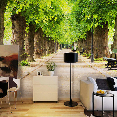 

HD Green Forest Road 3D Mural Обои Пользовательский Любой размер Fresco Гостиная Спальня Столовая Дизайн интерьера Декор Обои