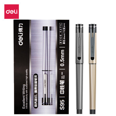 

Deli deli 05mm black business gel pen pen pen 12 box S95