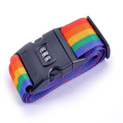

Xin Qin Cross Adjustable Luggage Suitcase Strap Travel Baggage Security No-slip Tie Down Belt Band with 3-dial Combination Lock