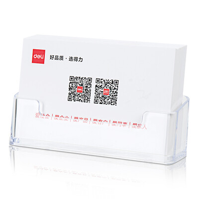 

Deli deli desktop office business card holder transparent acrylic business card storage display box 9319