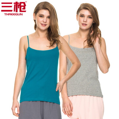

Three guns cotton ladies slings skin rib stretch cotton solid color sling vest 2 pcs white white L