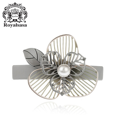 

Royal Salsa (Royalsasa) клип головного убор шпилька Корейской дама элегантный цветок аксессуары верхней зажим для волос шпильки пружинного зажим женщина ребенок серого
