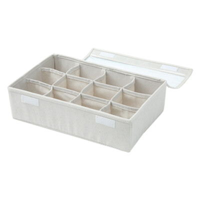 

NetEase strict selection with cotton&linen underwear storage box multi-function underwear towel socks bra finishing box storage box storage box multi-class classification box 15