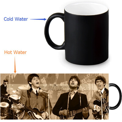 

Битлз 350 мл / 12 унций Heat Show Show Mug Color Change Чашка кофе Чувствительные морфинговые кружки Волшебная чашка для чайных чашек
