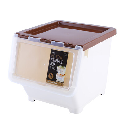 

Lock buckle folding storage box storage box storage box plastic snack toy INP985BRW brown medium