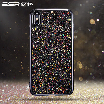 

Billion color (ESR) iPhone X Mobile Shell Personality Защита от падения Корпус Apple x Мобильная оболочка Творческая личность Блеск Инкрустация Sequin Shell Fashion Lady Star Series Black