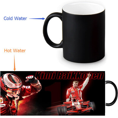 

Kimi Raikkonen 350ml12oz Heat Reveal Mug Color Change Coffee Cup Sensitive Morphing Mugs Magic Mug Milk Tea Cups