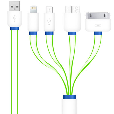 

Muyang (MuYang) MY-L6s адаптер адаптера Apple Andrews multi-in-one зарядное устройство перетащить четыре противовеса 1 метр зеленый