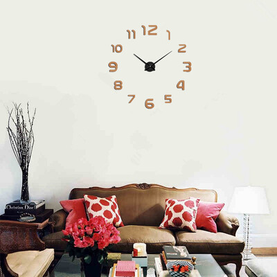 

3D Wall Clock Frameless Modern Mirror Metal Large Wall Stickers Clocks Wall Watches Room Home Decorations