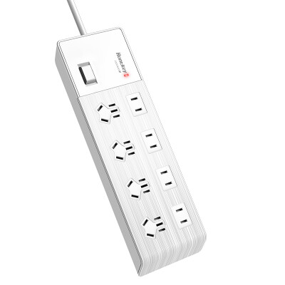 

Huntkey small new 803 new national standard line diameter 10 children&39s protective door 8-position socket row plug row socket 18 m white