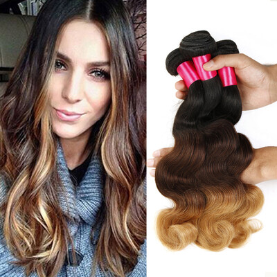 

Ombre Brazilian Hair Body Wave Extesnion 100 Brazilian 3 Tone Ombre Weaves Human Hair Weaving Body Wave 3Pcs Ombre Brazilian Hair