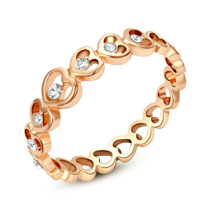 

Yoursfs® 18K Rose Gold Plated Heart Style Rings Use Austrian Crystal Fashion Jewelry