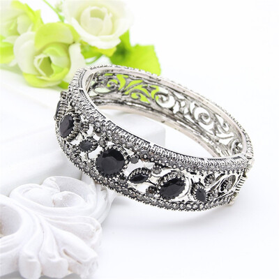 

Simulation Jewelry Women Turkish Bangles Flower Cuff Resin Bracelets Arab Ethnic Antique Pulseiras Feminino Ladies Favorite Gift